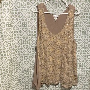 Wet Seal Tan Embellished Tank Top